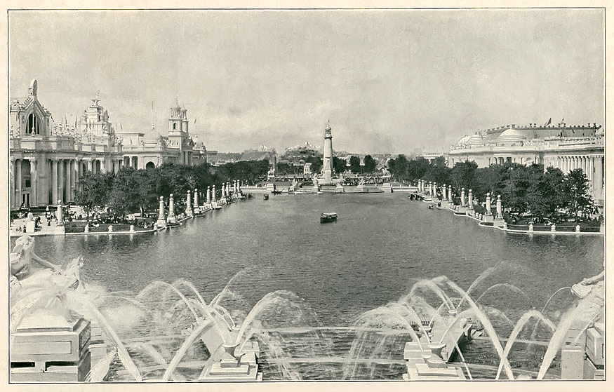 Vista Of The Plaza of St. Louis, The Grand Basin and adjoining Palaces; The Cascade Fountains in the foreground.