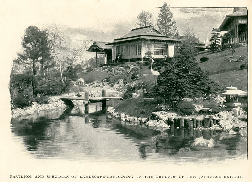 Pavilion, and Specimen of Landscape-Gardening, in the grounds of The Japanese Exhibit