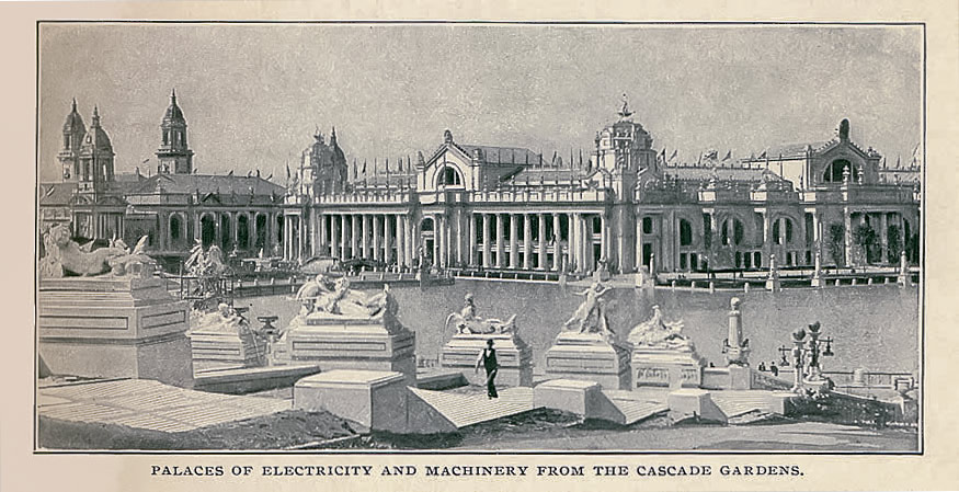Palaces of Electricity and Machinery from The Cascade Gardens.